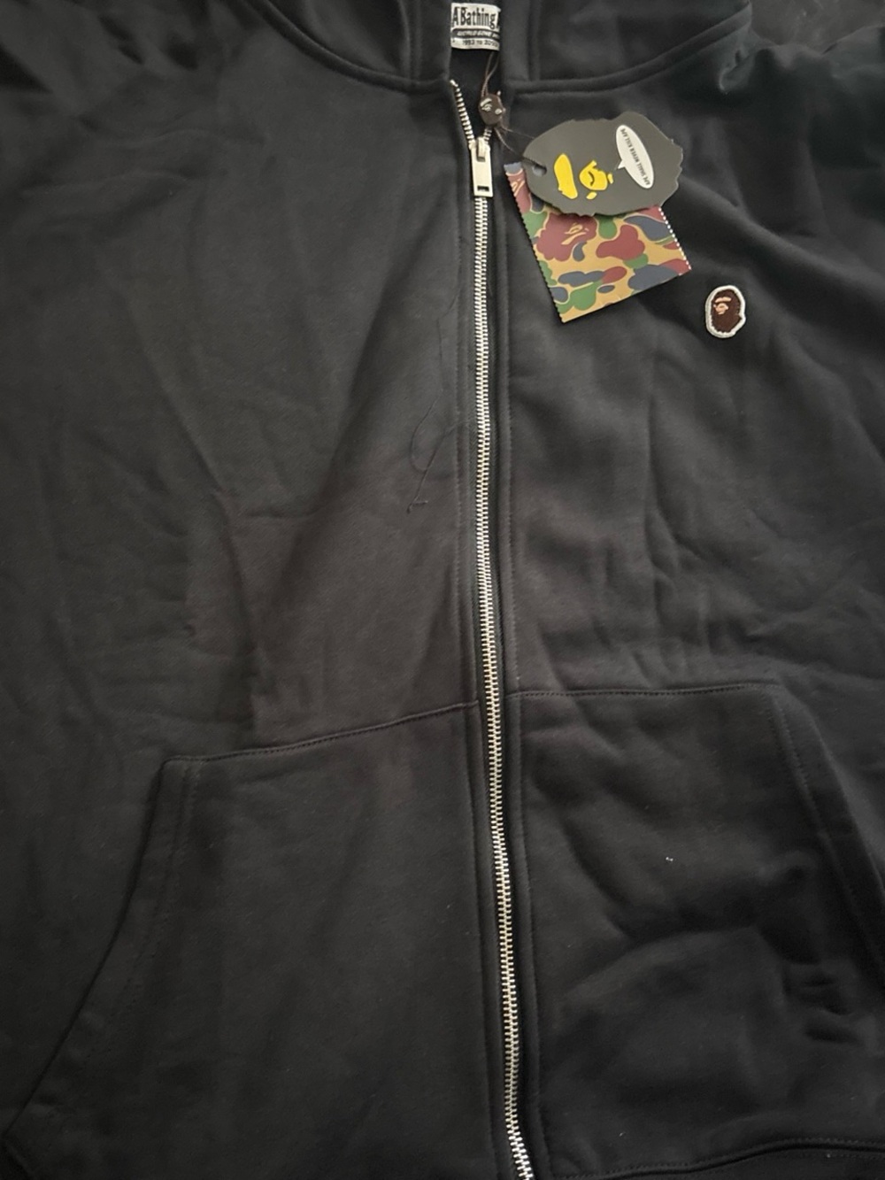 A Bathing Ape Black One Point Zip Hoodie Jacket - Men's